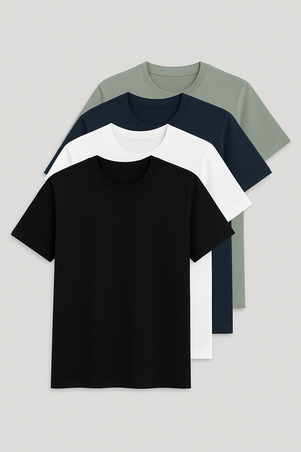 Pack of 4 Basic Men's Combed Cotton T shirt