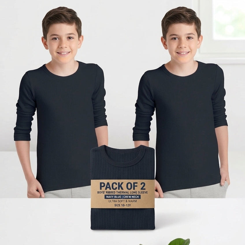 Pack of 2 Kids Body Warmer Thermal Shirts Black