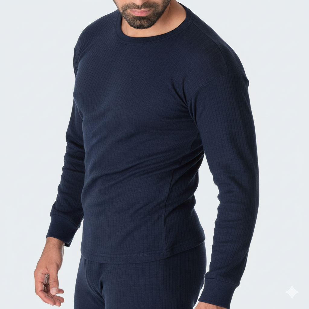 Body Warmer Thermal Full sleeve Shirt For Men - Navy Blue