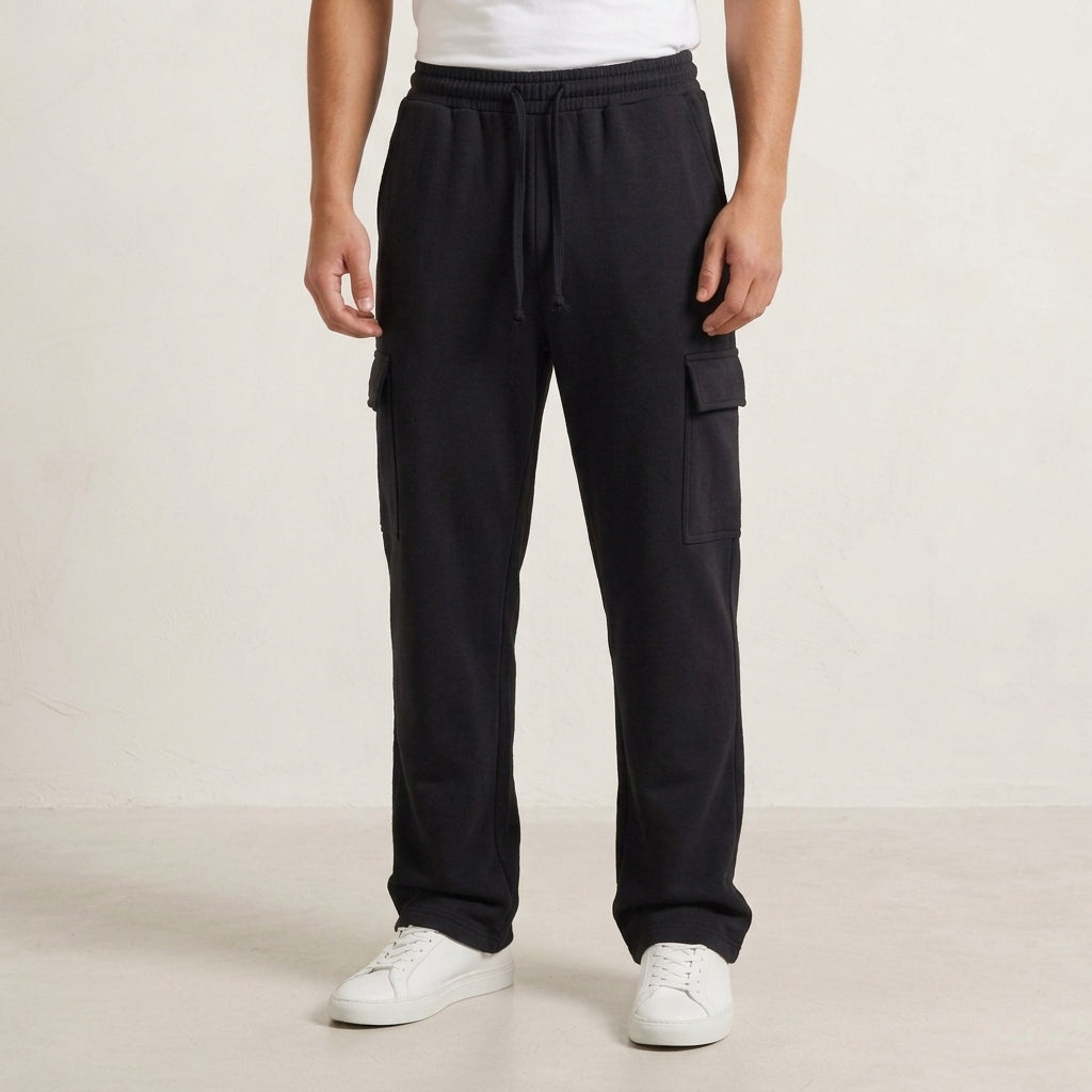 Black Loose Bottom Cargo Trouser IL-02