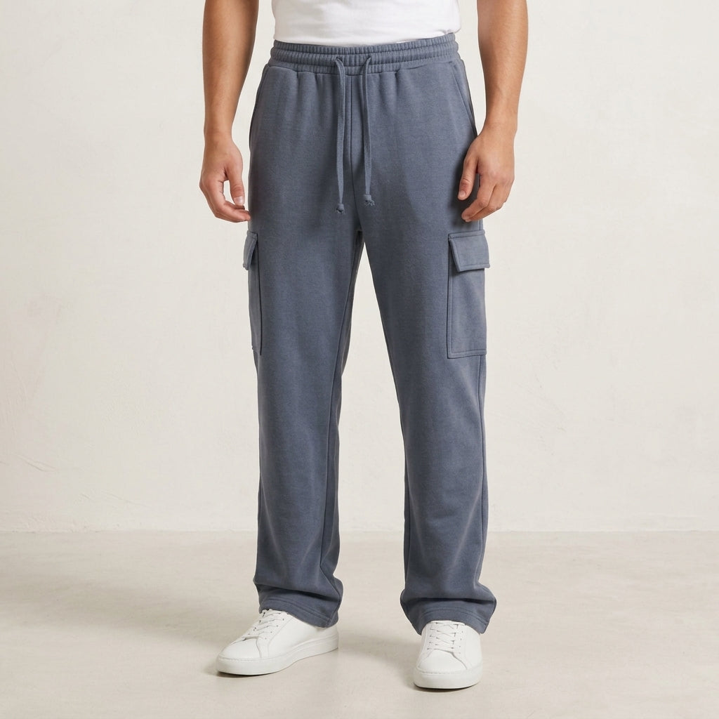Metal Grey Loose Bottom Cargo Trouser IL-03
