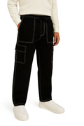 Modré Men's Black Contrast Loose fit Cargo trousers