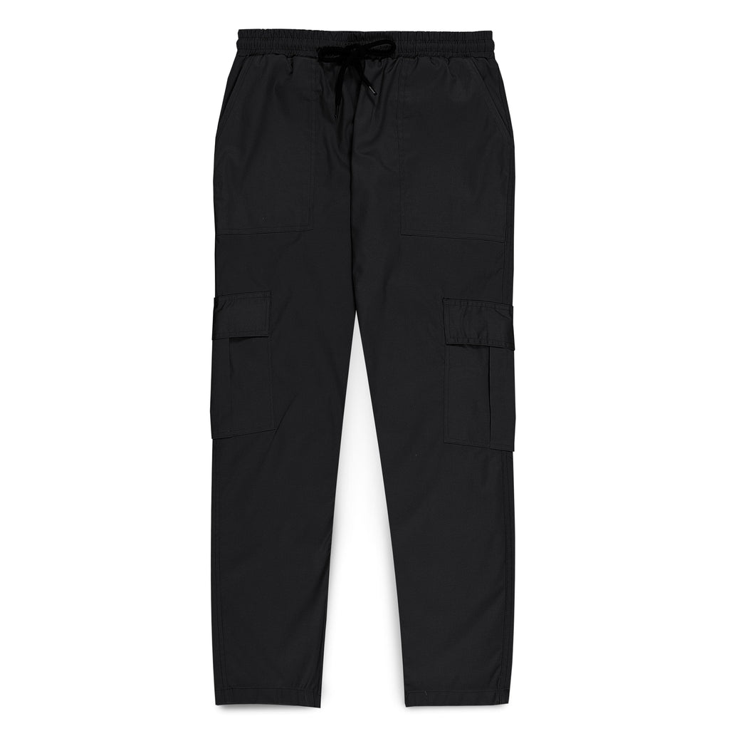 Modre Black Men Cargo Loose Bottom Trousers