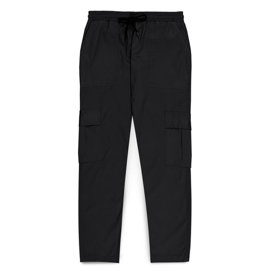 Modre Black Men Cargo Loose Bottom Trousers