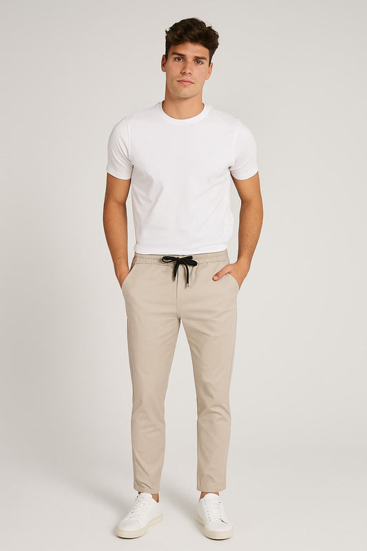 Modre Beige Men Chino Trouser Slim Fit