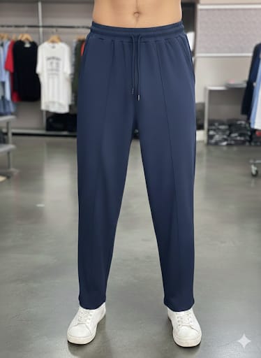 Men's French Pique Loose bottom Trousers - Navy