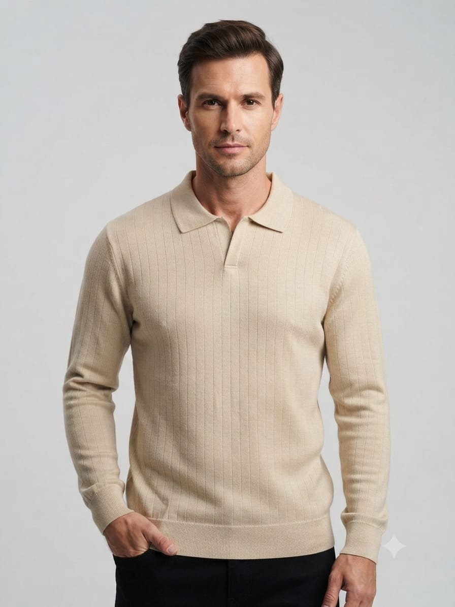 Modre Signature Full sleeves Jhonny Polo-Beige