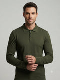 Modre Signature Full sleeves Polo-Olive
