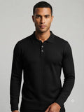 Modre Signature Full sleeves Polo-Black