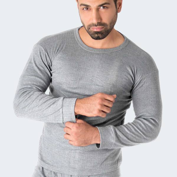Body Warmer Thermal Full sleeve Shirt For Men - Grey