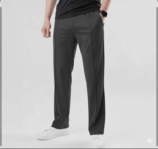 French Cotton terry Lycra Grey Loose Bottom Trouser