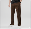 French Cotton terry Lycra Brown Loose Bottom Trouser