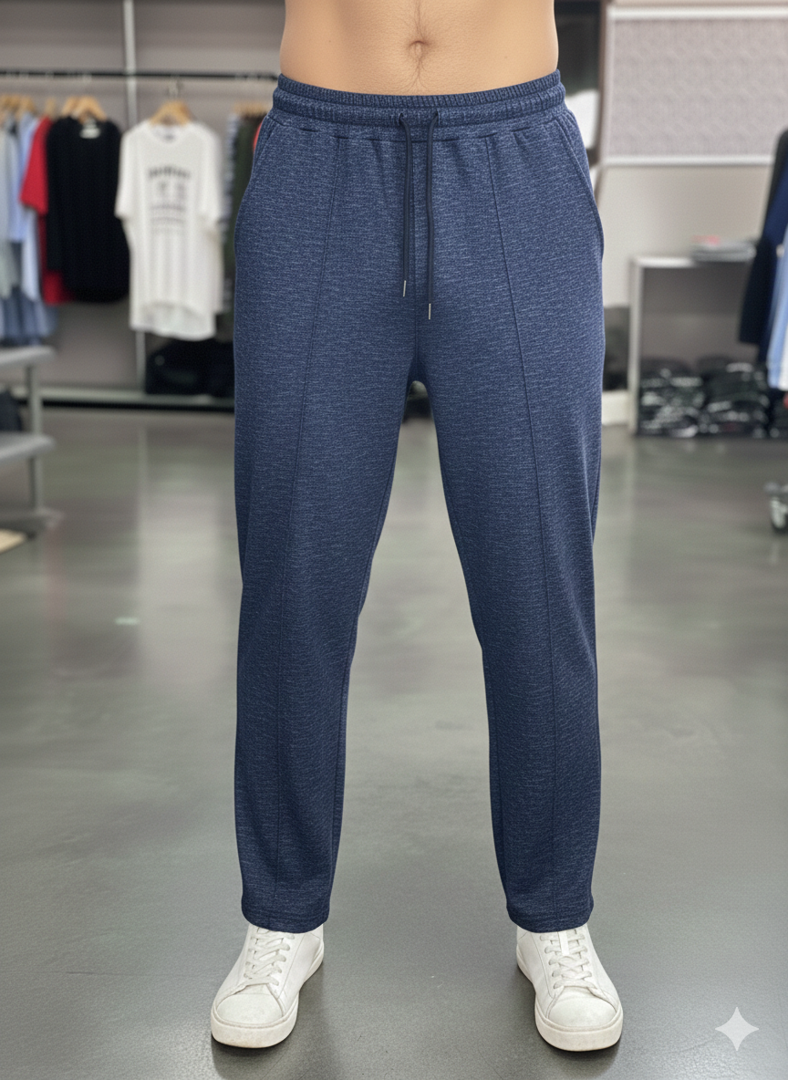 Men's French Pique Loose bottom Trousers - Denim