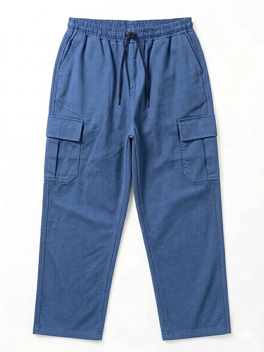 Modre Baggy Cargo Trousers - Blue