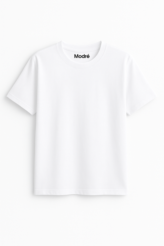 Basic Men's White Combed Cotton T shirt