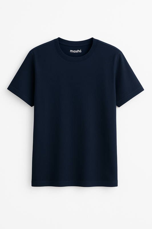 Basic Men's Navy Blue Combed Cotton T shirt