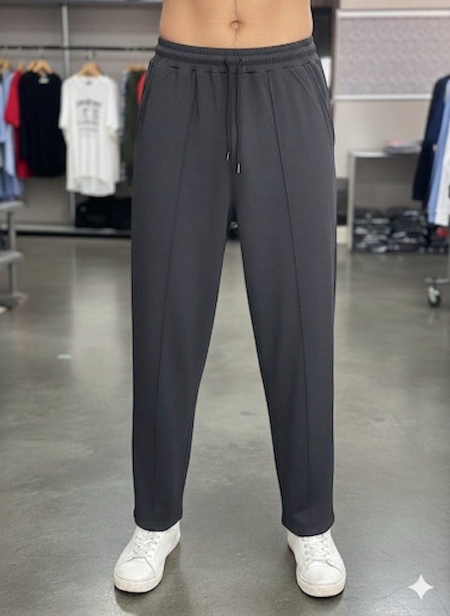 Men's French Pique Loose bottom Trousers - Grey