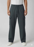 Cotton Fleece Loose Bottom Cargo Trouser Grey