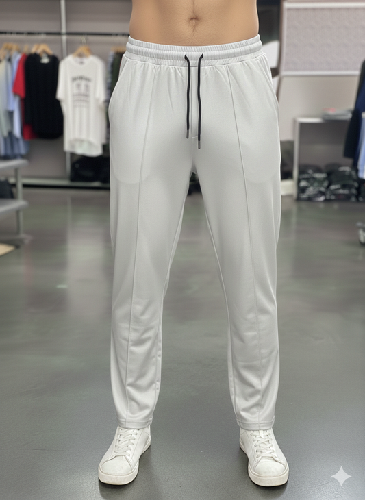 Men's French Pique Loose bottom Trousers - Silver