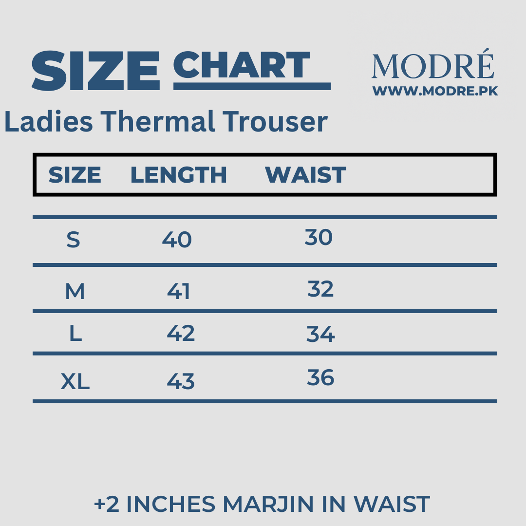 Body Warmer Thermal Long Trouser For Ladies - Light Blue